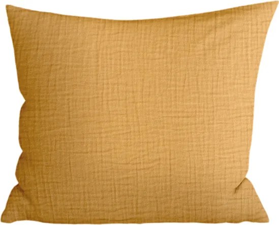 Muślinowa poszewka na poduszkę MUSSARI 45x45 cm, musztardowy