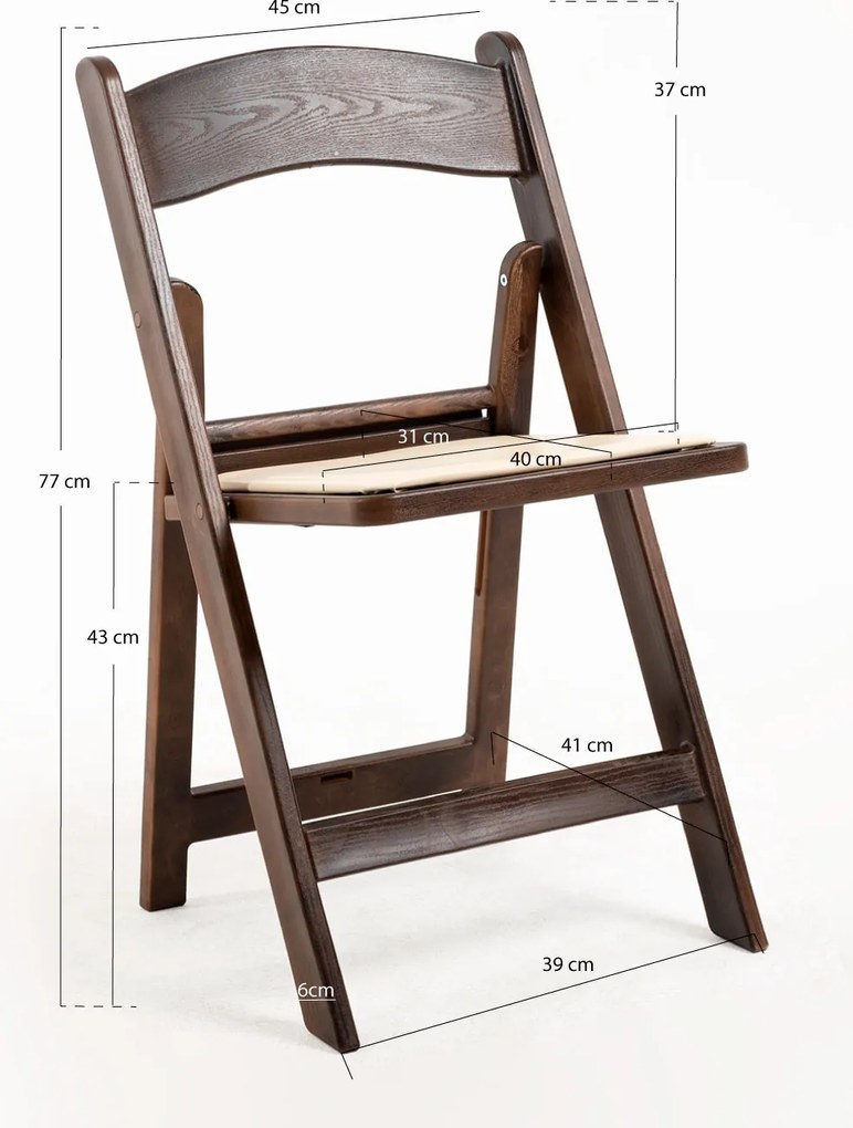 Pakiet 4 skadanych krzese Gala z poduszk z efektem drewna