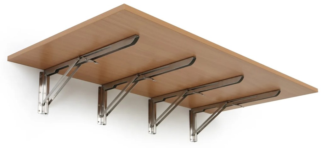 Stół składany na ścianie, 1200 x 600 mm, nośność 60 kg, buk