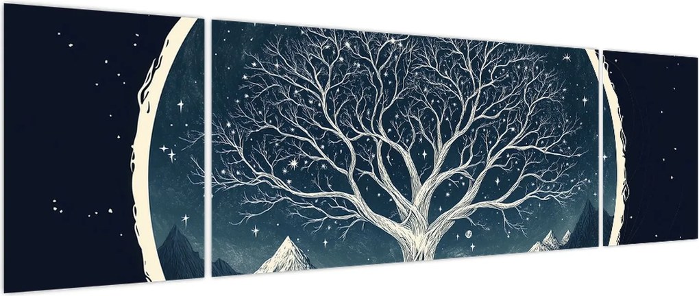 Obraz – Magiczne drzewo z jeleniem II. (170x50 cm)