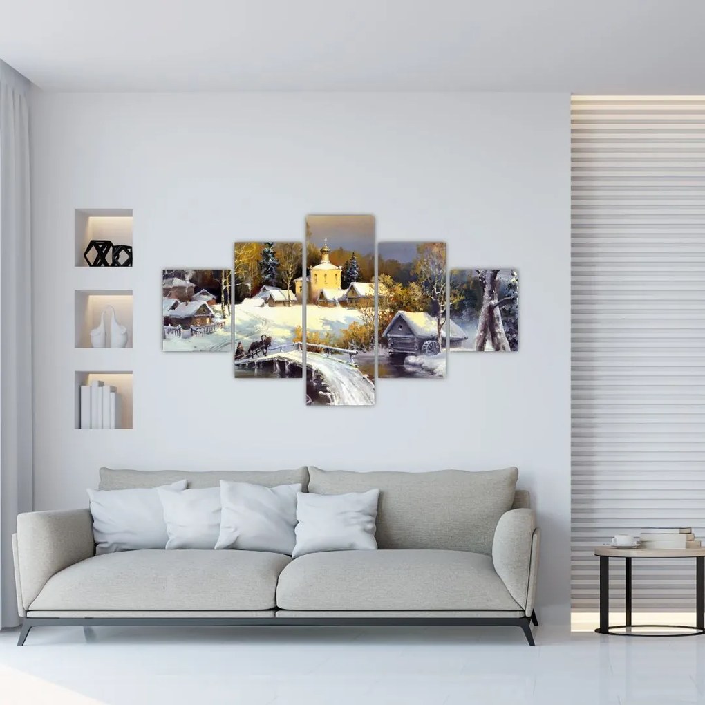 Obraz - Zimowe miasteczko (125x70 cm)