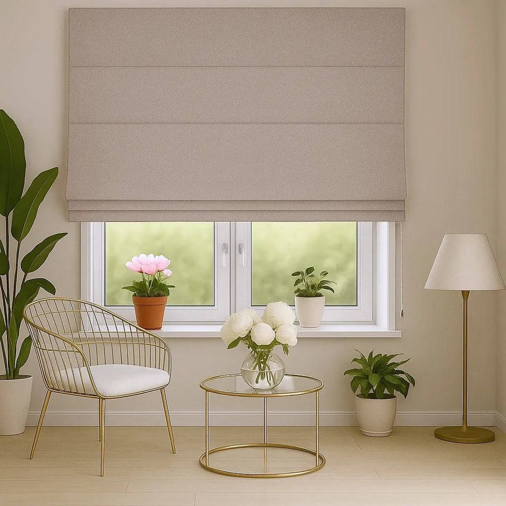 Roleta rzymska na wymiar blackout zaciemniająca Calis taupe - do 200 cm