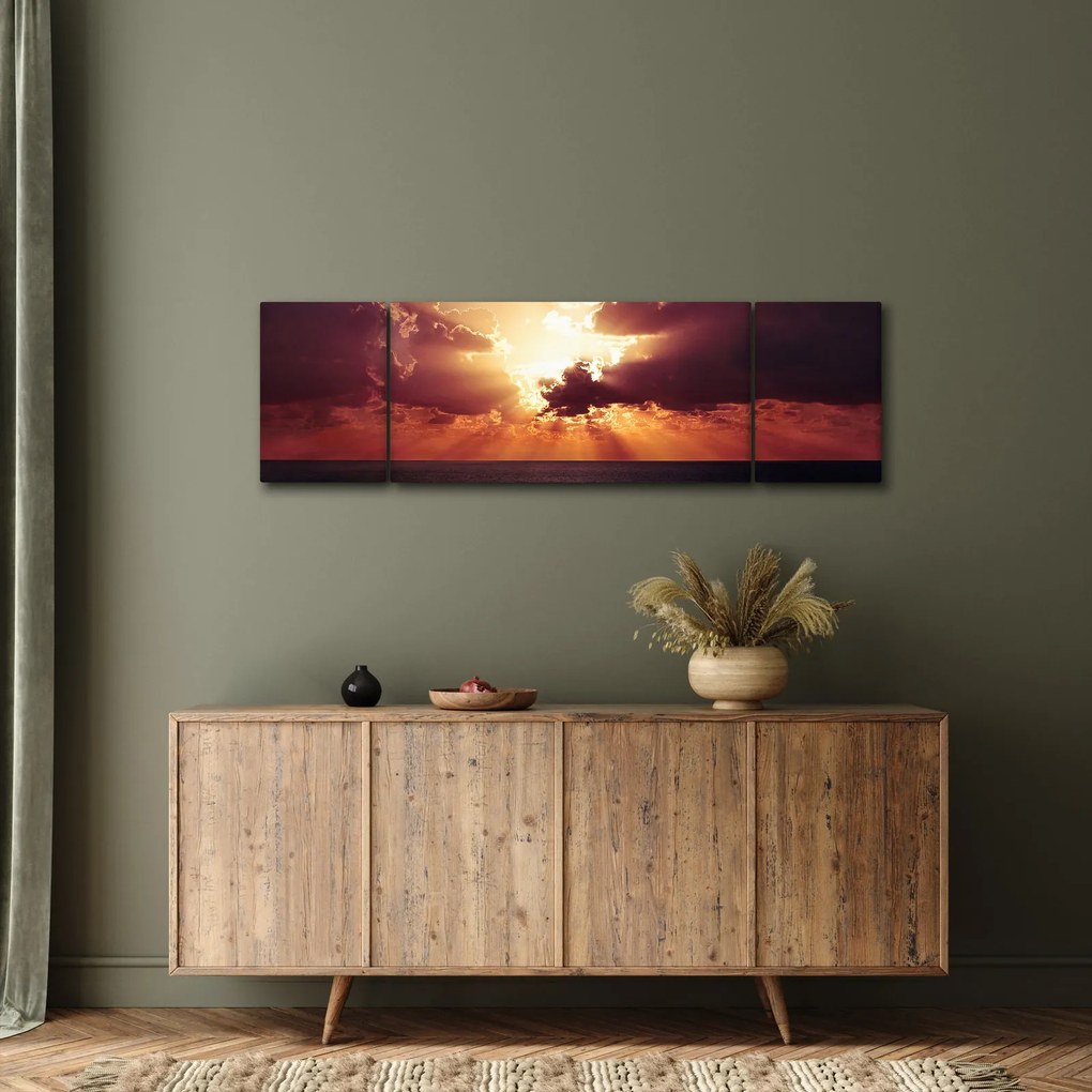 Obraz słońca za chmurami (170x50 cm)