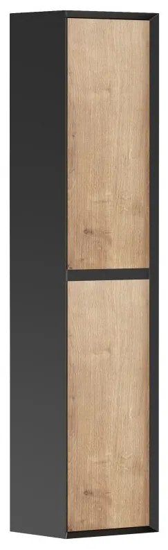 Słupek łazienkowy - Naturalny jasny i czarny - 140 cm - LANNICK