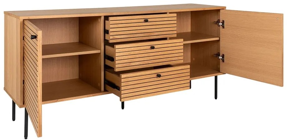Niska komoda w dekorze dębu w naturalnym kolorze 150x74 cm Kyoto – House Nordic