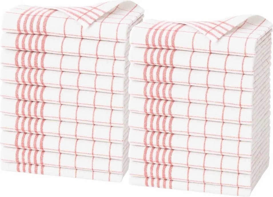 ARÔME HOME Ścierka kuchenna czerwony, 50 x 70 cm, zestaw 20 szt.