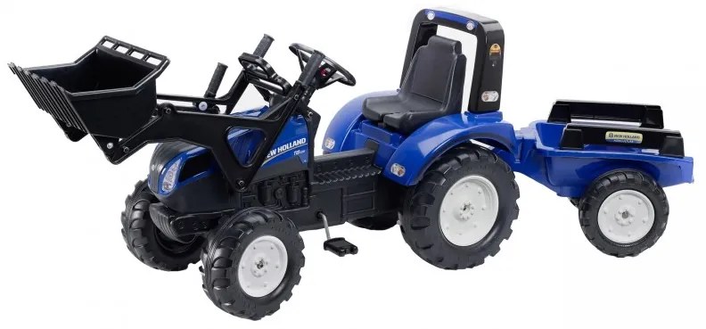 New holland traktor na pedały z przyczepą i łyżką falk