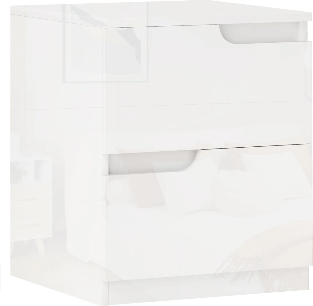 HOMCOM szafka nocna, stolik boczny ze szufladami, płyta wiórowa, stylowy, biały