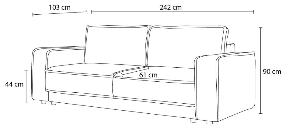 Pomarańczowobrązowa sofa rozkładana Emile – Bobochic Paris