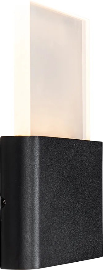 Oświetlenie ścienne zewnętrzne czarne z LED-em z numerami domu IP54 - Kandi