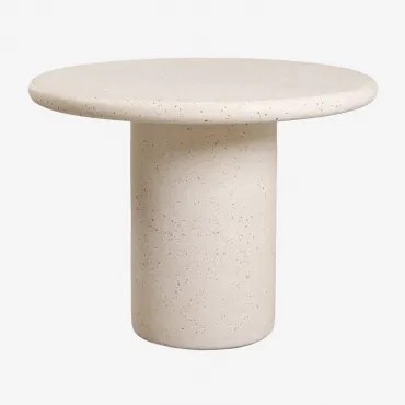Okrągły Stół Jadalniany Z Cementu Emiria Ø100 Cm & Terrazzo W Kolorze Kremowo-beżowym - Sklum