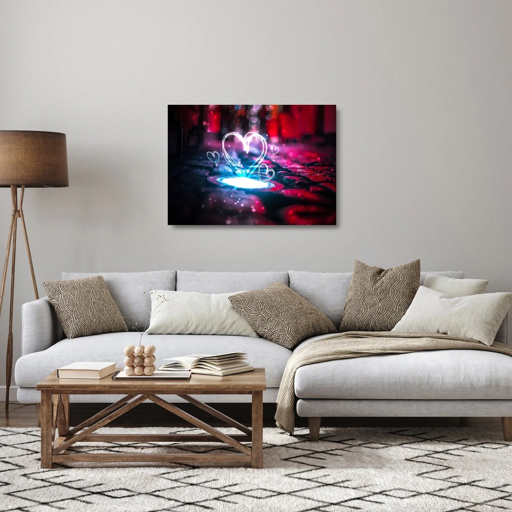 Obraz na szkle - świetliste serce (70x50 cm)
