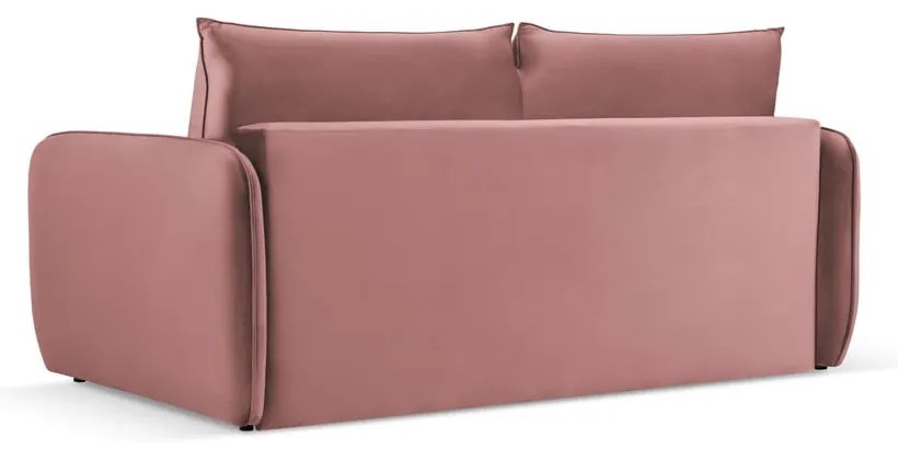 Różowa aksamitna rozkładana sofa 194 cm Vienna – Cosmopolitan Design