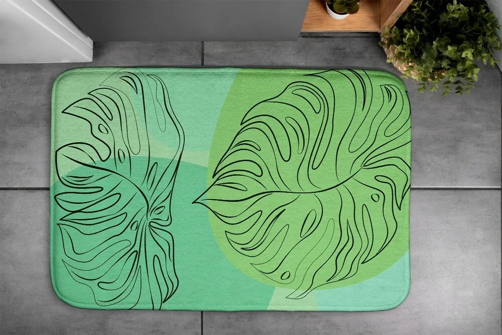 Dywanik łazienkowy antypoślizgowy Dywanik łazienkowy antypoślizgowy Monstera Liście