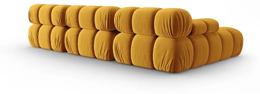 Żółta aksamitna sofa 285 cm Bellis – Micadoni Home