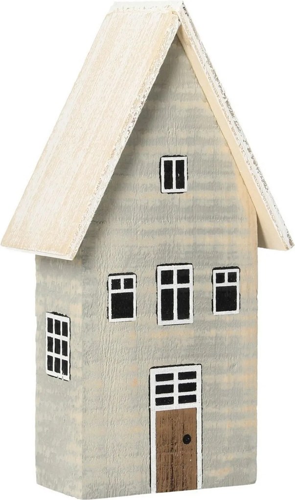 Dekoracja Snow House 19cm white grey
