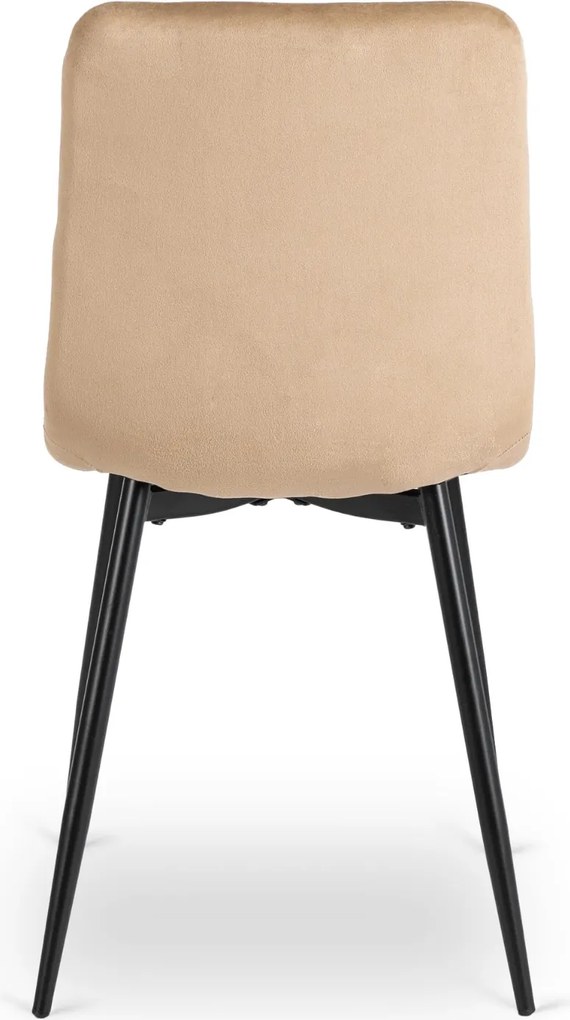 Krzesło Tapicerowane FORIS Beżowe Welurowe Nowoczesne