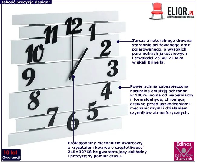 Biały zegar ścienny E0-Z94