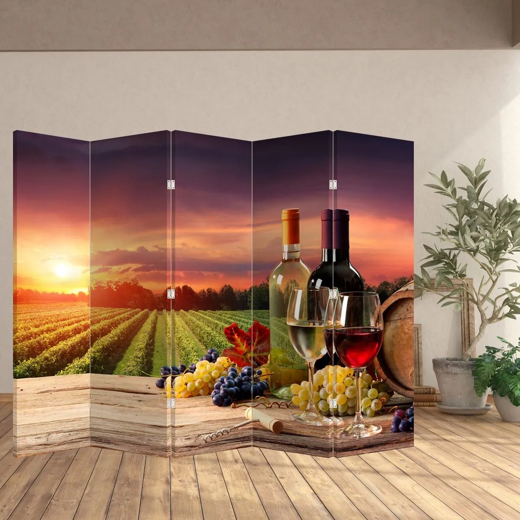 Parawan - Winnica z winem (210x170 cm)