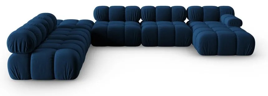 Niebieska aksamitna sofa 379 cm Bellis – Micadoni Home