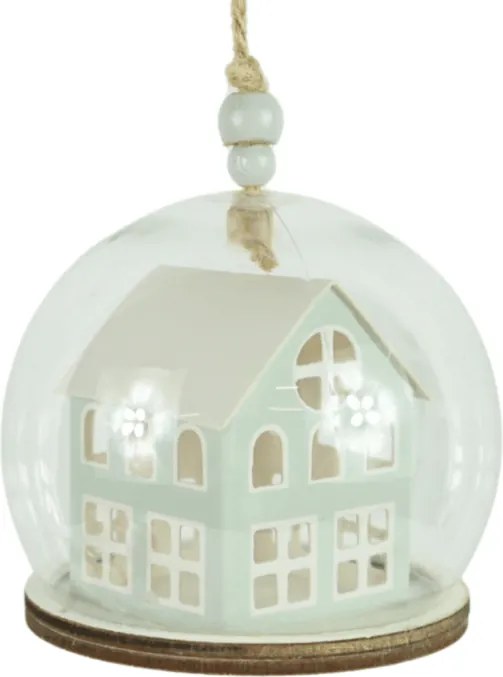Ozdoba świąteczna TINNY HOUSE 8 cm, jasnozielona