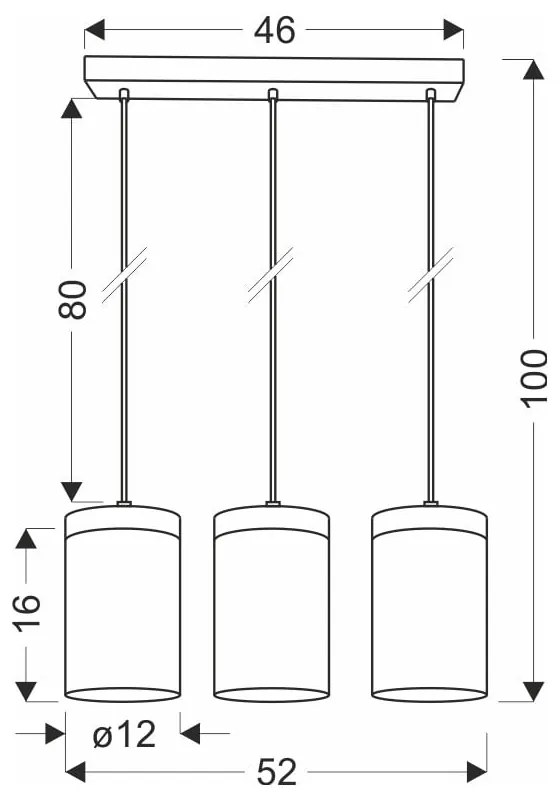 Czarno-naturalna lampa wisząca ze szklanym kloszem ø 12 cm Wels – Candellux Lighting