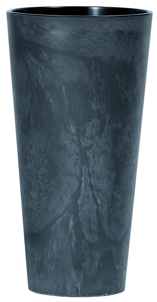 Donica ogrodowa Tubus Slim Beton Effect 29 cm antracytowy PROSPERPLAST