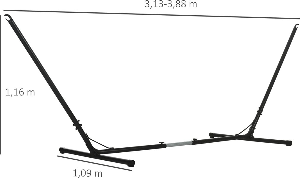 Stabilny i Regulowany Stojak do Hamaka Outsunny dla Maksymalnego Relaksu w Ogrodzie lub na Tarasie