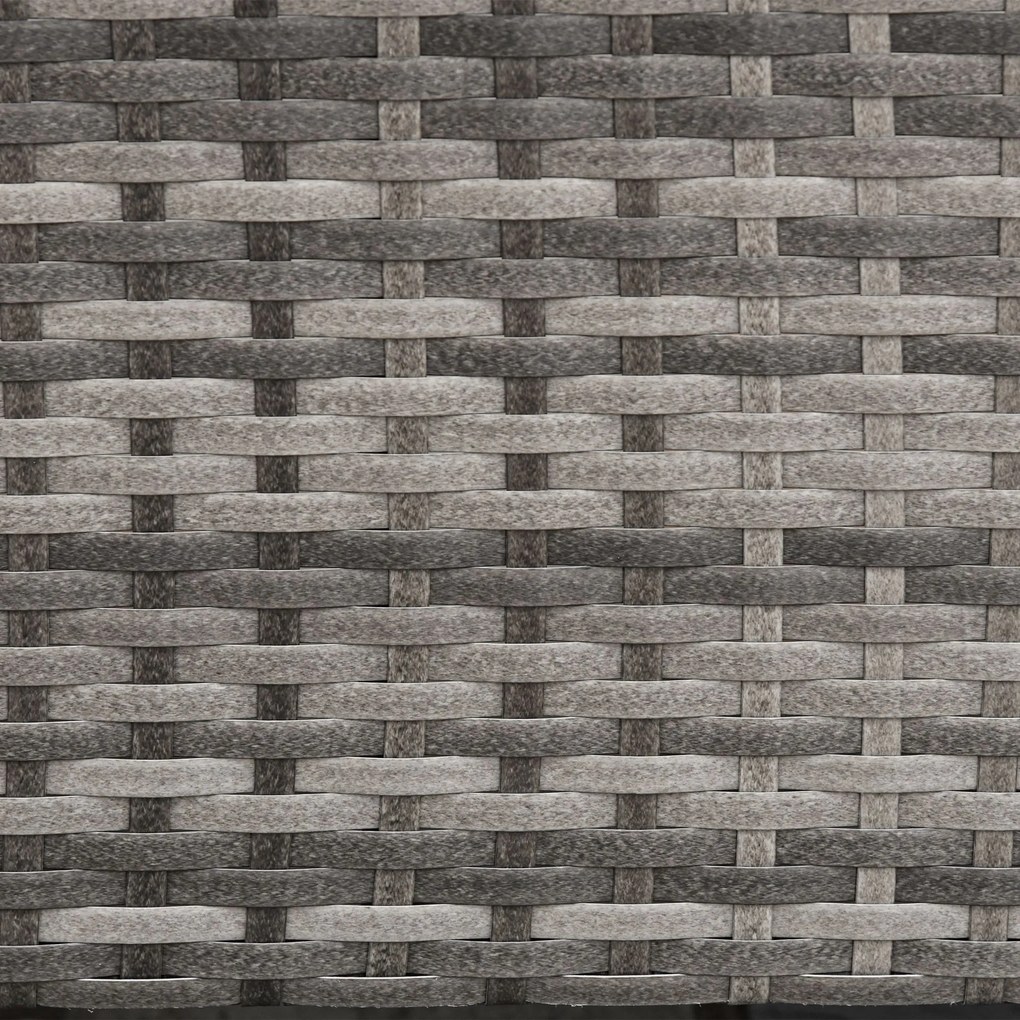 Outsunny Rattan sofa zewnętrzny trzyosobowa ogród sofa wypoczynkowa z poduszkami stal szary