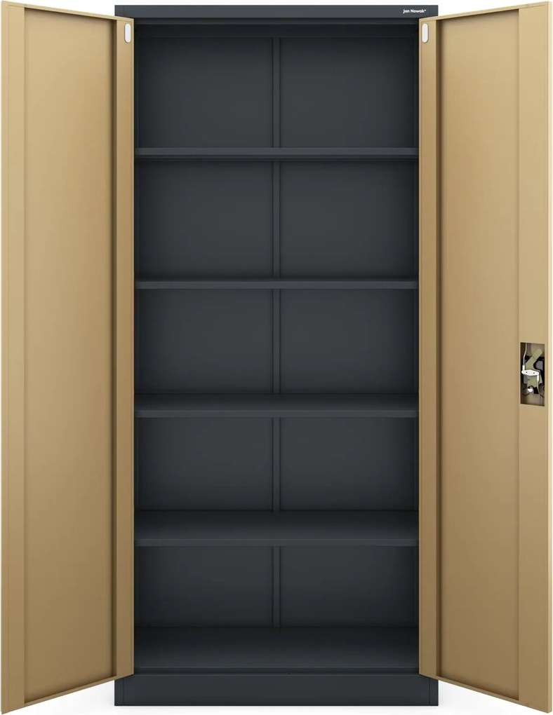 Szafa biurowa Eco Design Jan H 90x40x195 cm antracyt/orzech