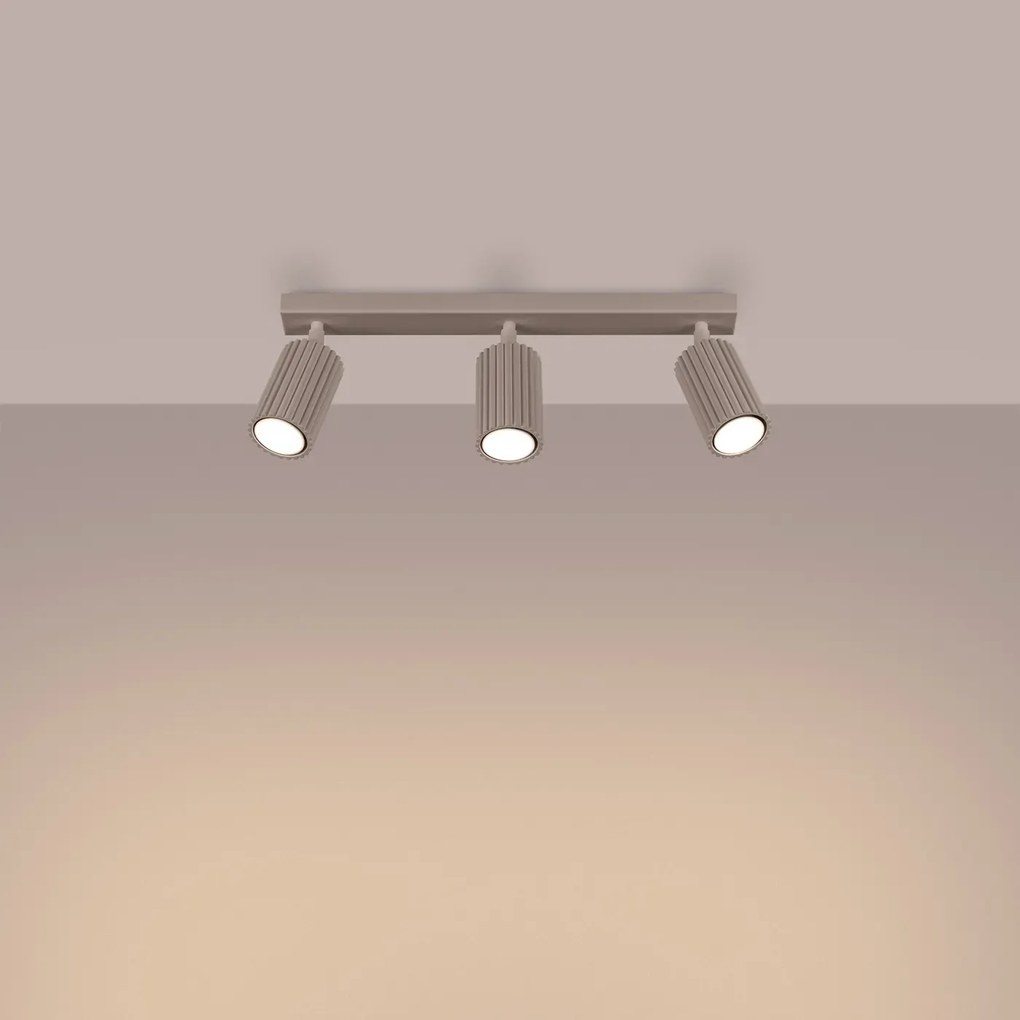 Listwa oświetleniowa 3-punktowa KARBON 3L taupe ryflowana SOLLUX  LIGHTING
