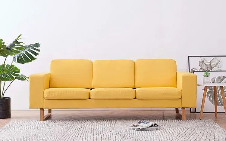 Elegancka trzyosobowa sofa Ladi 3X - żółta