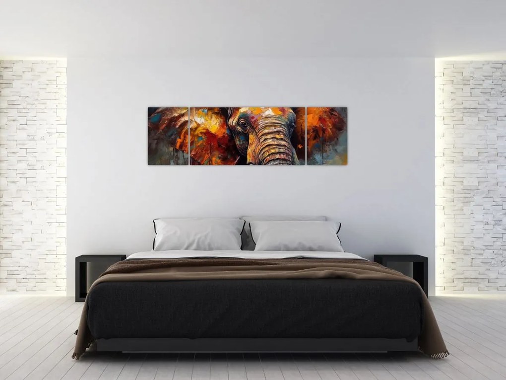 Obraz - Malowanie słonia (170x50 cm)