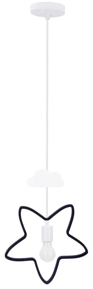 Czarno-biała lampa dziecięca z metalowym kloszem Single – Candellux Lighting