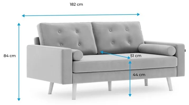 Beżowa 3-osobowa sofa MANDI