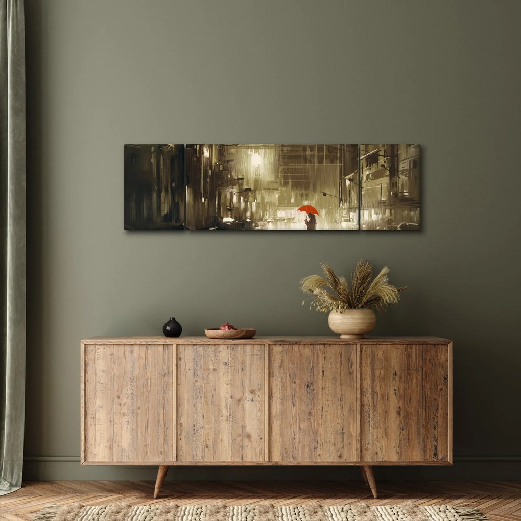 Obraz - Kobieta w deszczową noc (170x50 cm)