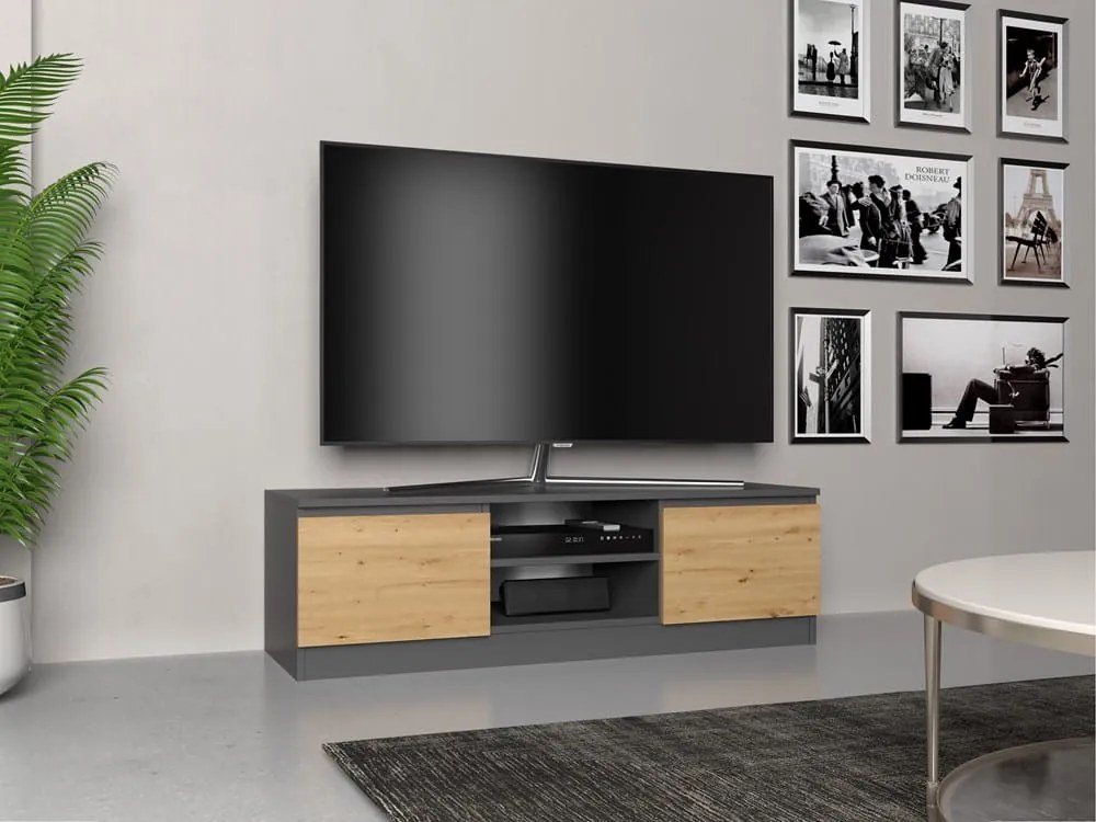 RTV szafka pod telewizor stojąca Malwa 120 ANTRACYT ARTISAN