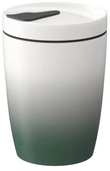 Zielono-biały porcelanowy kubek podróżny Villeroy &amp; Boch Like To Go &amp; To Stay, 290 ml