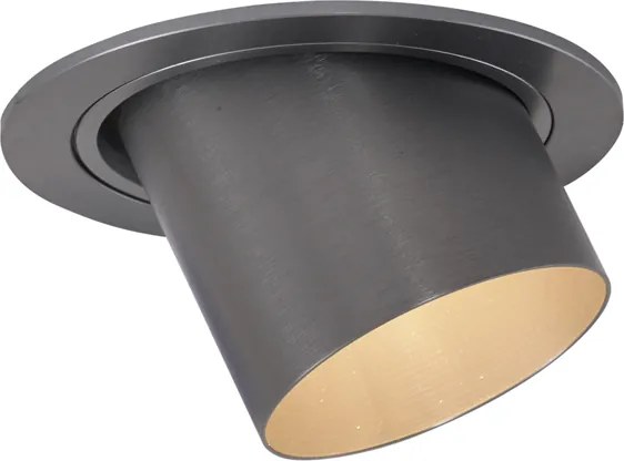 Zestaw 6 nowoczesnych reflektorów wpuszczanych Gunmetal GU10 50mm Okrągłe z regulacją nachylenia - Installa