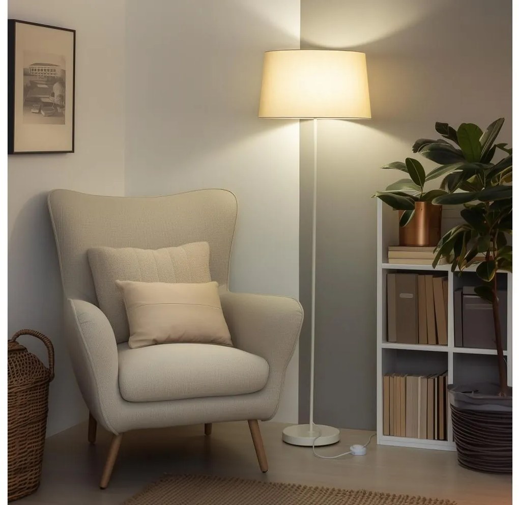 Brilagi - Lampa stojąca LED CERIA 1xE27/40W/230V śr. 45 cm beżowa/biała
