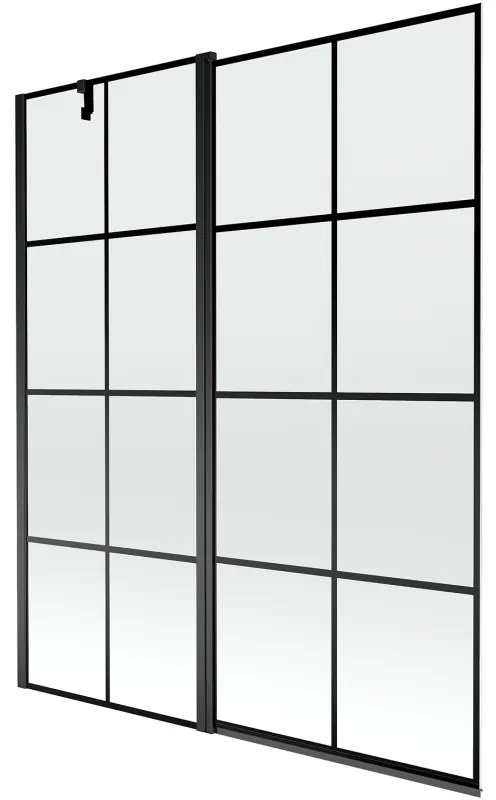 Mexen Flip parawan nawannowy 2-skrzydłowy 140 x 150 cm, czarny wzór, czarny - 894-140-101-70-77