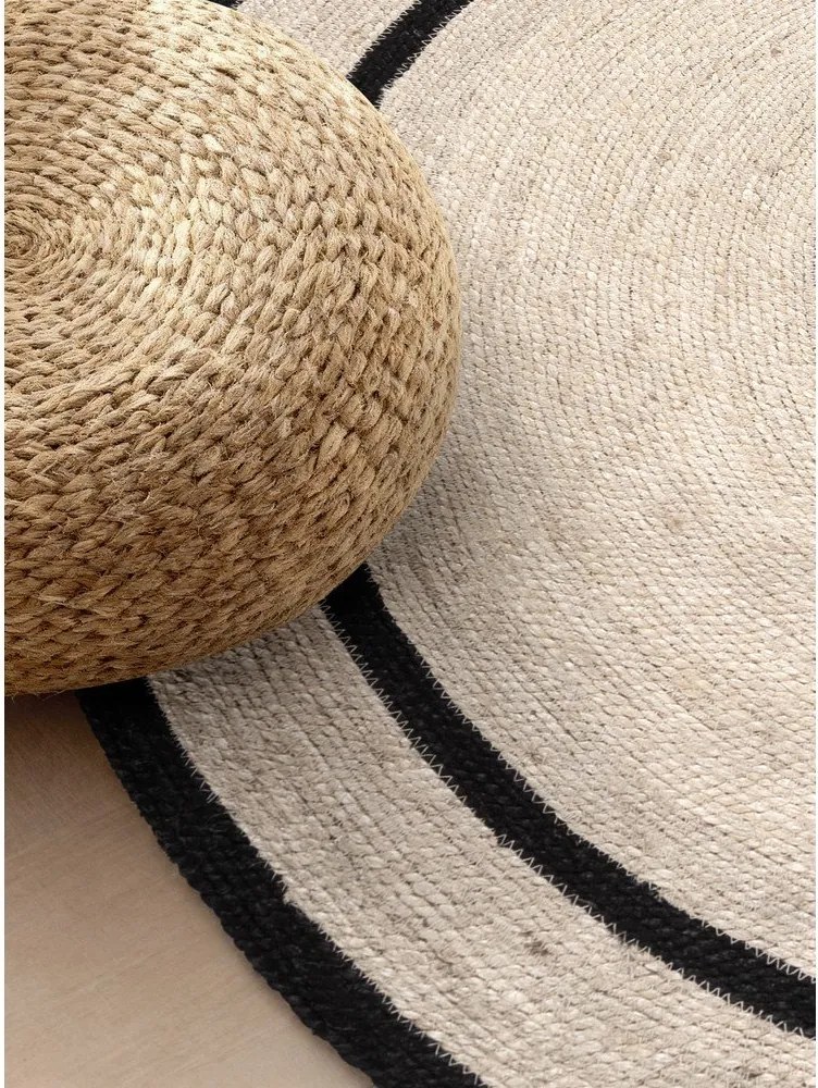 Okrągły ręcznie tkany dwustronny dywan z juty w naturalnym kolorze ø 150 cm Lina – Hanse Home