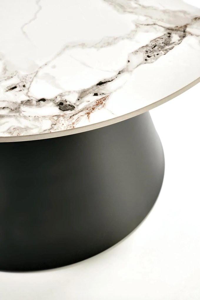 Zestaw 2 ław spiek biały marmur/ czarny 70/43 50/48 MAGNETA