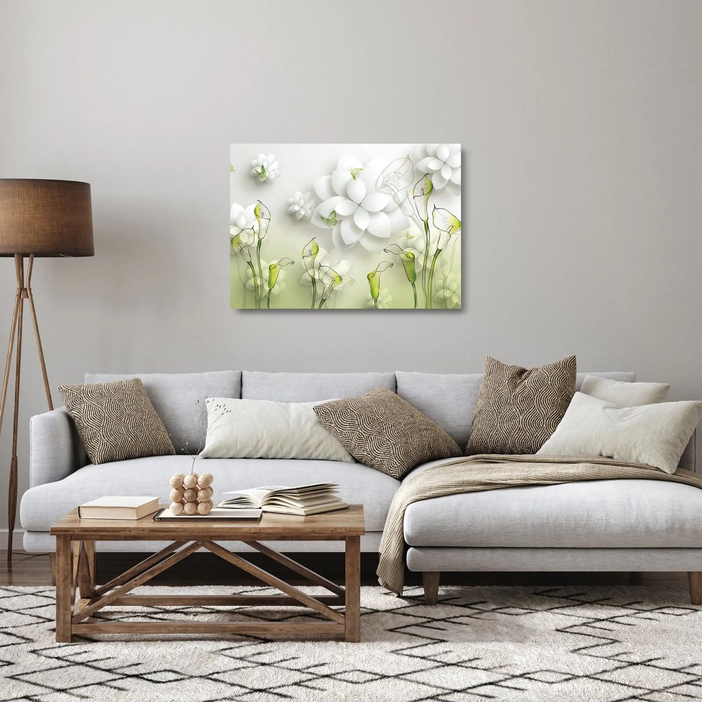 Obraz na szkle z kwiatami (70x50 cm)
