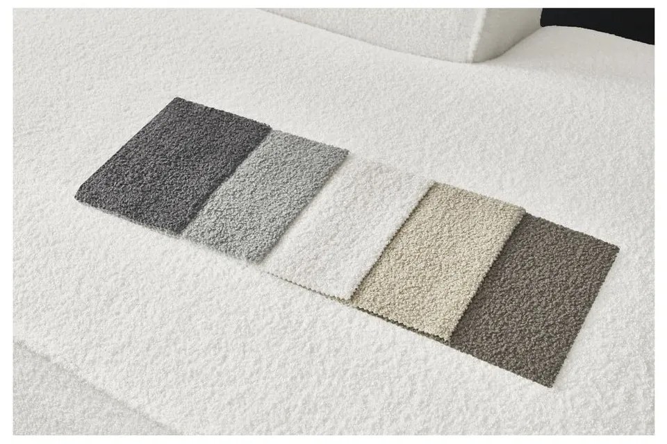 Biały narożnik modułowy z materiału bouclé (prawostronny/w kształcie litery U) Megeve – Bobochic Paris
