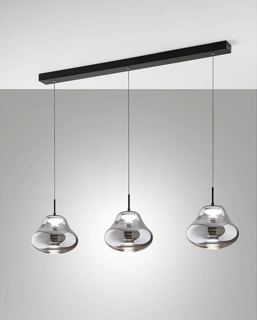Lampa wisząca Deva 42W LED CCT z możliwością ściemniania, metalowa rama i przyciemniane szkło borokrzemianowe, IP20 - kolekcja Deva