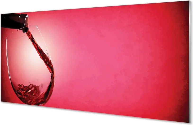 Panel szklany do Kuchni Kieliszek Wina na Czerwonym Tle