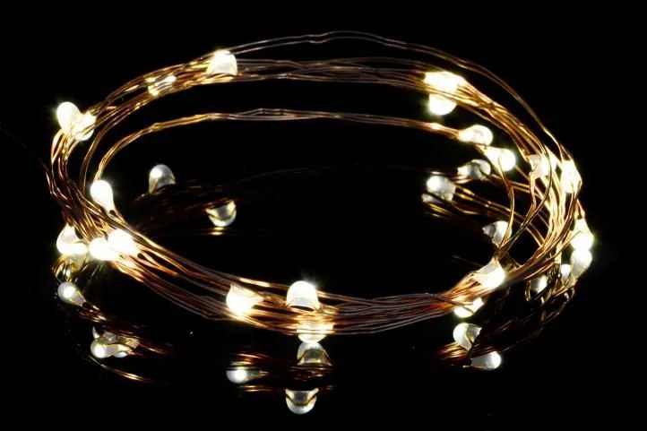 Łańcuch oświetleniowy świąteczny MINI 50 LED z timerem - ciepły biały kolor