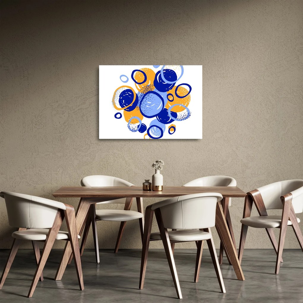 Obraz na szkle - Jasny motyw z kółkami (70x50 cm)