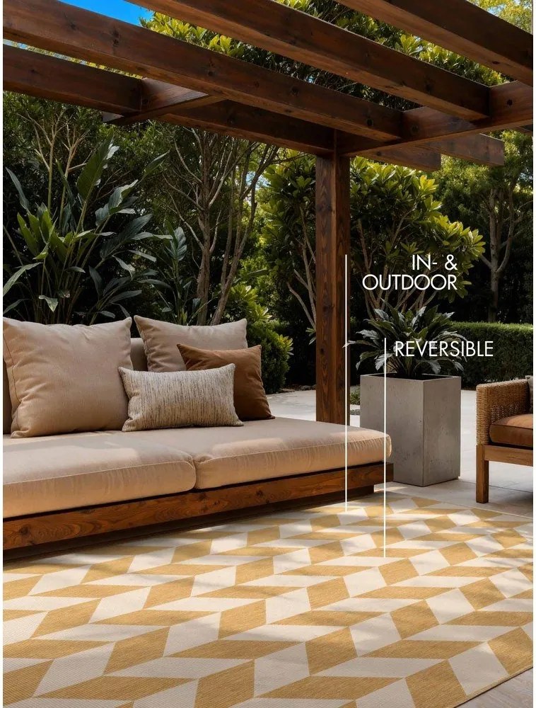 Dywan odpowiedni na zewnątrz w kolorze ochry/kremowy 160x230 cm Haringey Terrick – Ted Baker